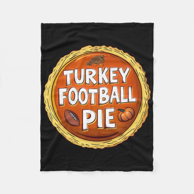Thanksgiving Turkiet Football Pumpkin Paj Food Spo Fleecefilt (Framsidan)