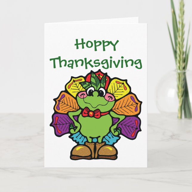 Thanksgiving Turkiet Frog Helgkort (Framsida)