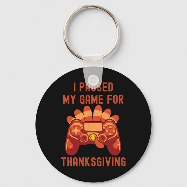 Thanksgiving Turkiet Gaming Controller Boys Kids M Nyckelring (Framsida)