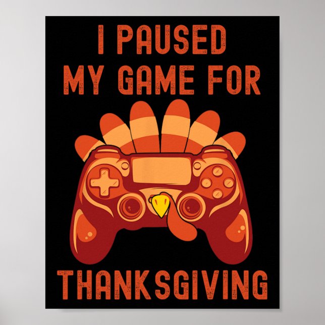 Thanksgiving Turkiet Gaming Controller Boys Kids M Poster (Framsidan)