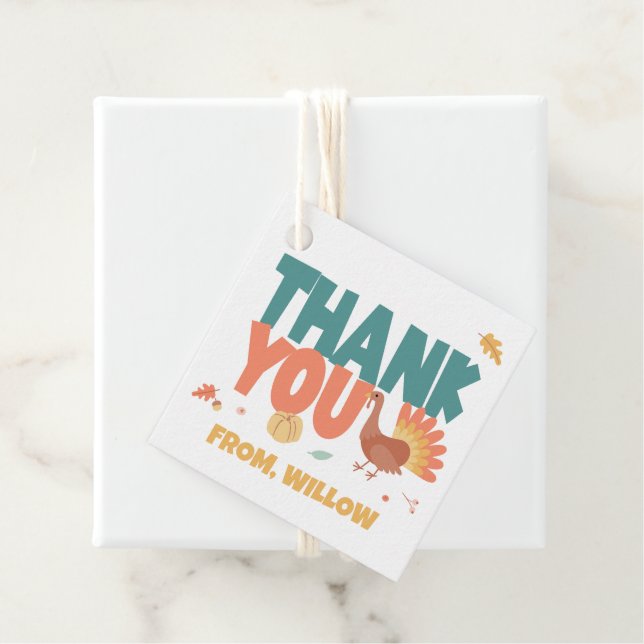 Thanksgiving Turkiet Gobble Birthday Tack Gåvor Etiketter (På plats)