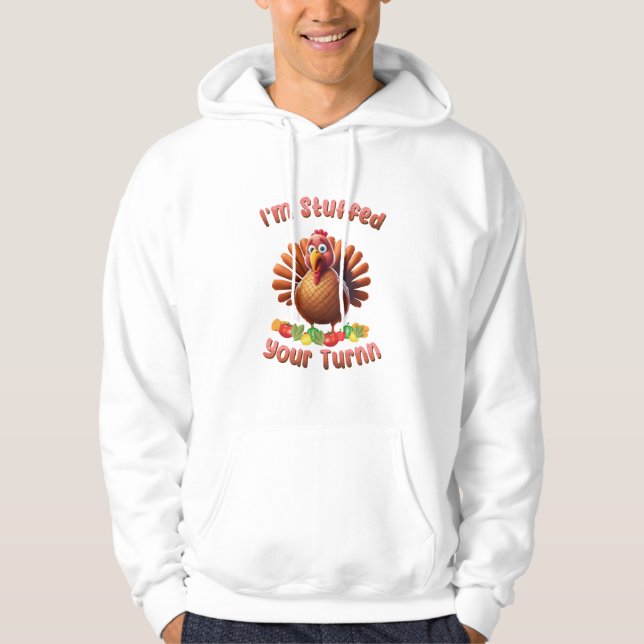 Thanksgiving Turkiet Gobble Til You Wobble Hoodie (Framsida)