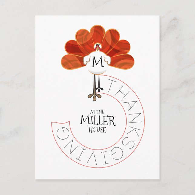 Thanksgiving Turkiet Helg Vykort (Framsida)