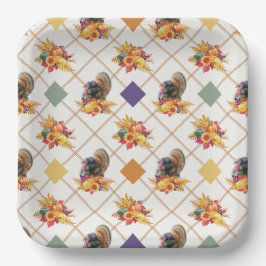 Thanksgiving Turkiet Helgdag Papper Plattor