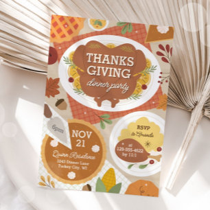 Thanksgiving Turkiet Inbjudan till middagsinbjudan