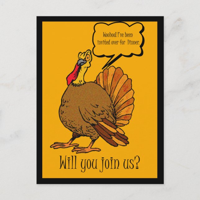 Thanksgiving Turkiet Inbjudan till middagsinbjudan Vykort (Framsida)