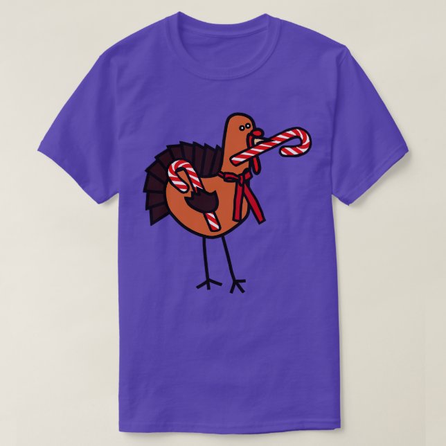 Thanksgiving Turkiet Jul Candy cane T Shirt (Design framsida)