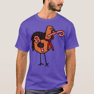 Thanksgiving Turkiet Jul Candy cane T Shirt