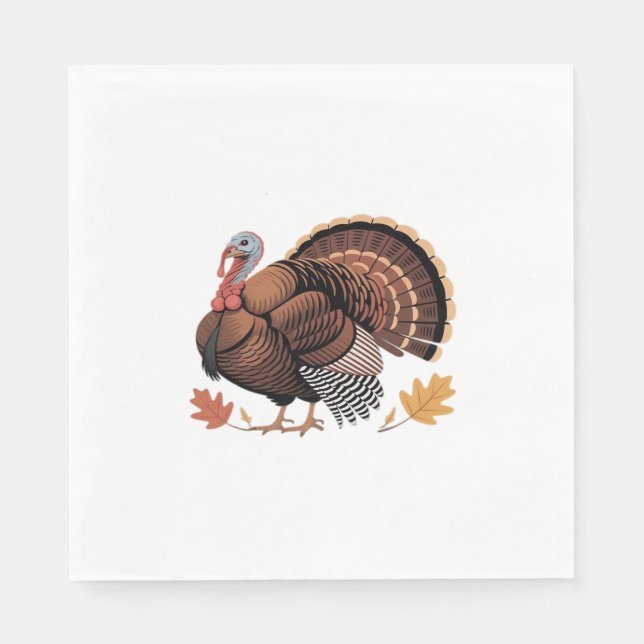 Thanksgiving Turkiet - Klass för höstklass Helgdag Pappersservett (Framsidan)