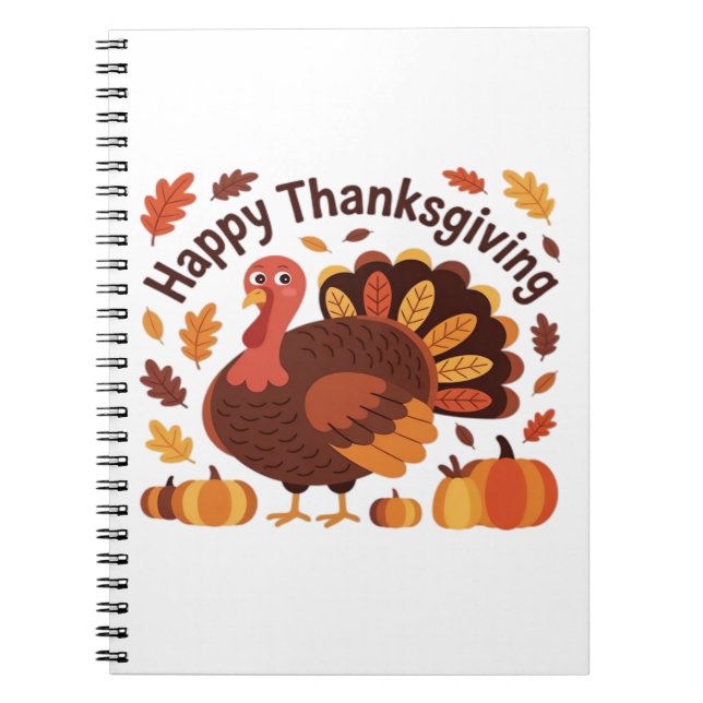 Thanksgiving Turkiet - Klassiska Overs från hösten Anteckningsbok (Framsidan)