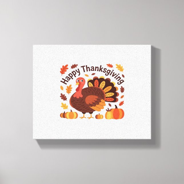 Thanksgiving Turkiet - Klassiska Overs från hösten Canvastryck (Framsida)