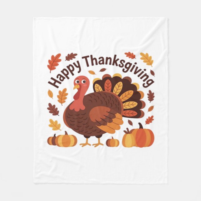 Thanksgiving Turkiet - Klassiska Overs från hösten Fleecefilt (Framsidan)