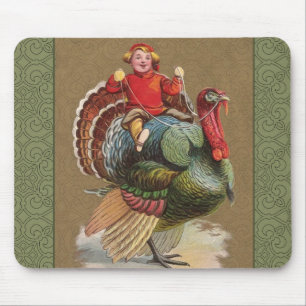 Thanksgiving Turkiet Lusnyj Vintage Hälsning Musmatta