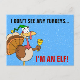 Thanksgiving Turkiet Lustigt förklädnad till jul Helg Vykort