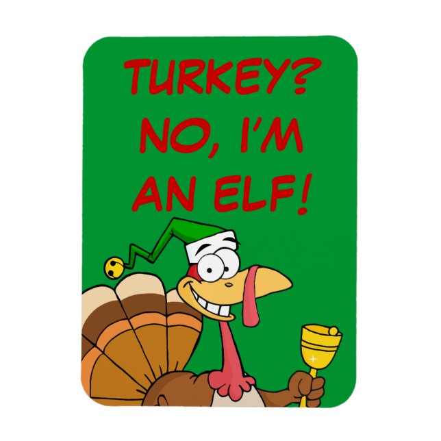 Thanksgiving Turkiet Lustigt förklädnad till jul Magnet (Vertikal)