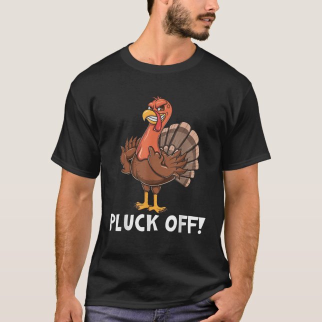Thanksgiving Turkiet lycka till med Turkiet Vänd p T Shirt (Framsida)