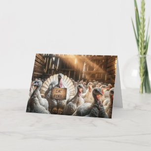 Thanksgiving Turkiet med ett lustigt tecken Kort