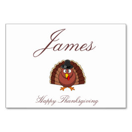 Thanksgiving - Turkiet med hatt Bordsnummer