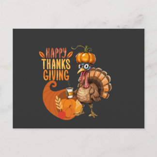 Thanksgiving Turkiet med Pumpkin Hat Helg Vykort