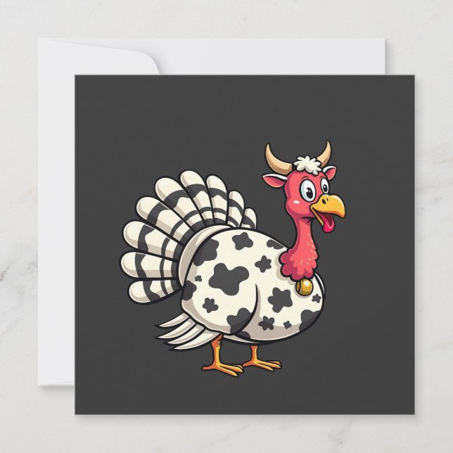 Thanksgiving Turkiet Moo Cow Head Funny Fall Famil (Framsida)