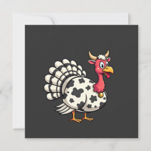 Thanksgiving Turkiet Moo Cow Head Funny Fall Famil Spara Datumet