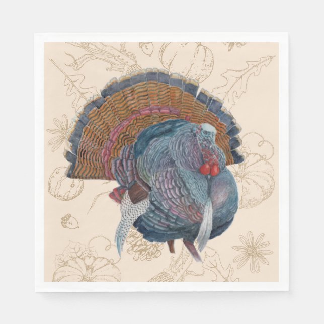 Thanksgiving Turkiet Napkins Pappersservett (Framsidan)
