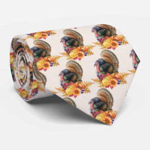 Thanksgiving Turkiet Neck Tie Slips