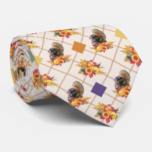 Thanksgiving Turkiet Neck Tie Slips
