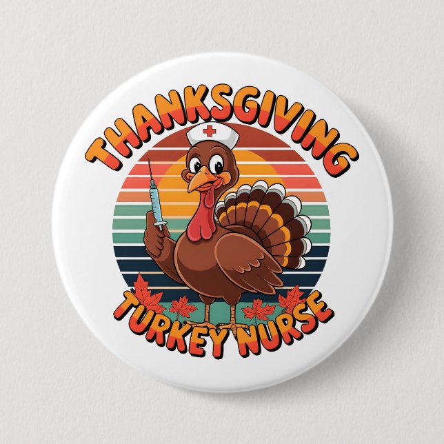 Thanksgiving Turkiet Nurse Knapp (Framsida)