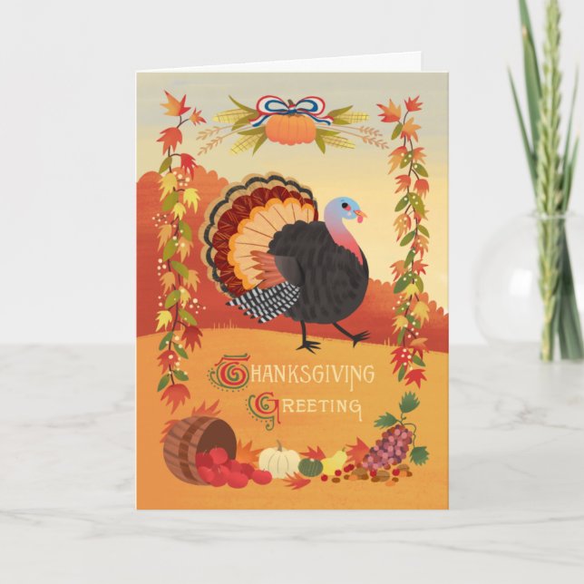 Thanksgiving Turkiet och avresekort Helgkort (Framsida)