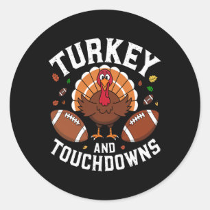 Thanksgiving Turkiet och fotbollsdesign för pekarf Runt Klistermärke