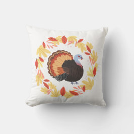 Thanksgiving Turkiet och Höst löv Kudde