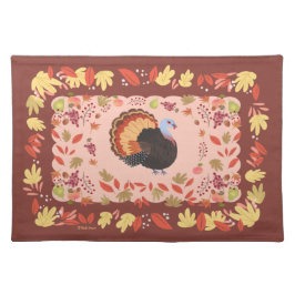Thanksgiving Turkiet och Höst löv Rust Brown Bordstablett