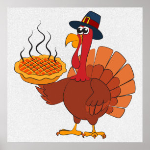 Thanksgiving Turkiet och Paj Poster