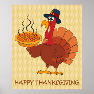 Thanksgiving Turkiet och Paj Poster