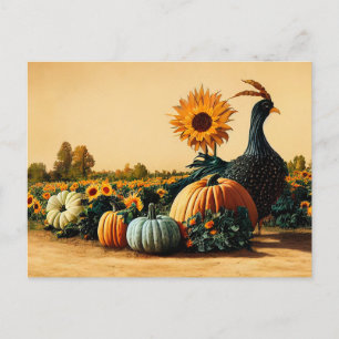 Thanksgiving Turkiet och pumpor Vykort