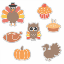 Thanksgiving Turkiet och Trimmings Stickers