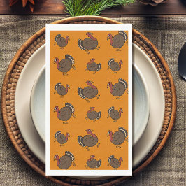 Thanksgiving Turkiet Orange Papper Guest Towels Pappersservett