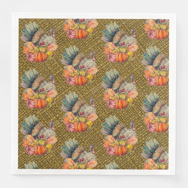 Thanksgiving Turkiet Pappersservett (Framsida)