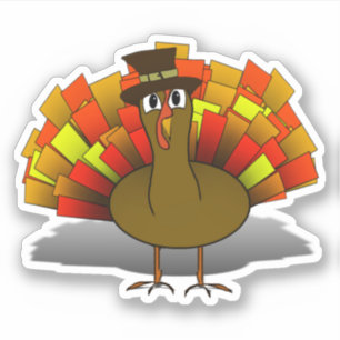 Thanksgiving Turkiet Pilgrim Klistermärken
