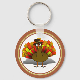 Thanksgiving Turkiet Pilgrim Nyckelring