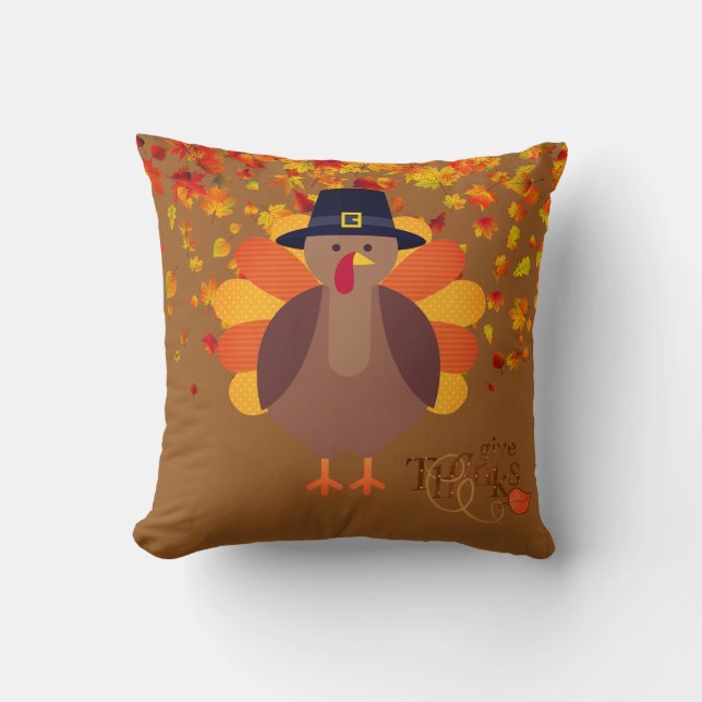 Thanksgiving Turkiet Pillow Kudde (Framsida)