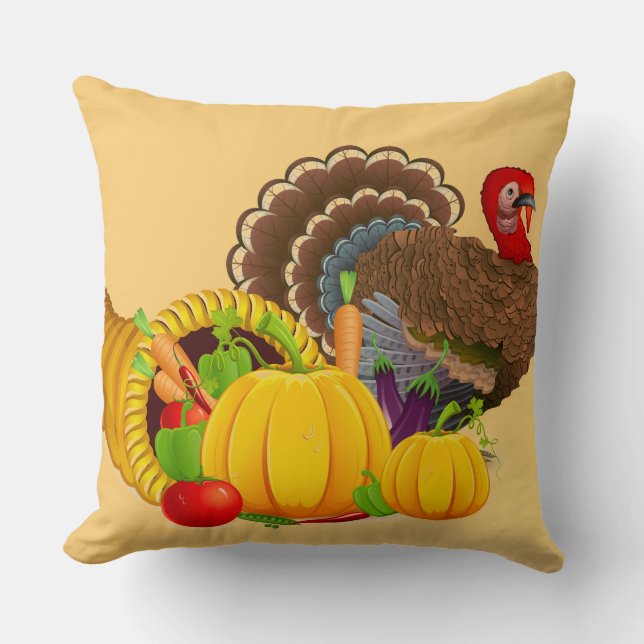 Thanksgiving Turkiet Pillow Kudde (Framsida)