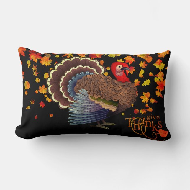 Thanksgiving Turkiet Pillow Lumbarkudde (Framsida)
