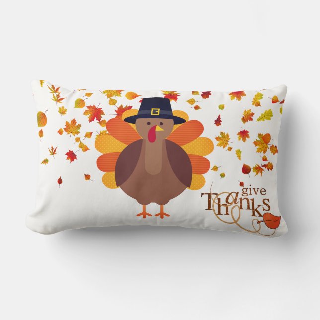 Thanksgiving Turkiet Pillow Lumbarkudde (Framsida)