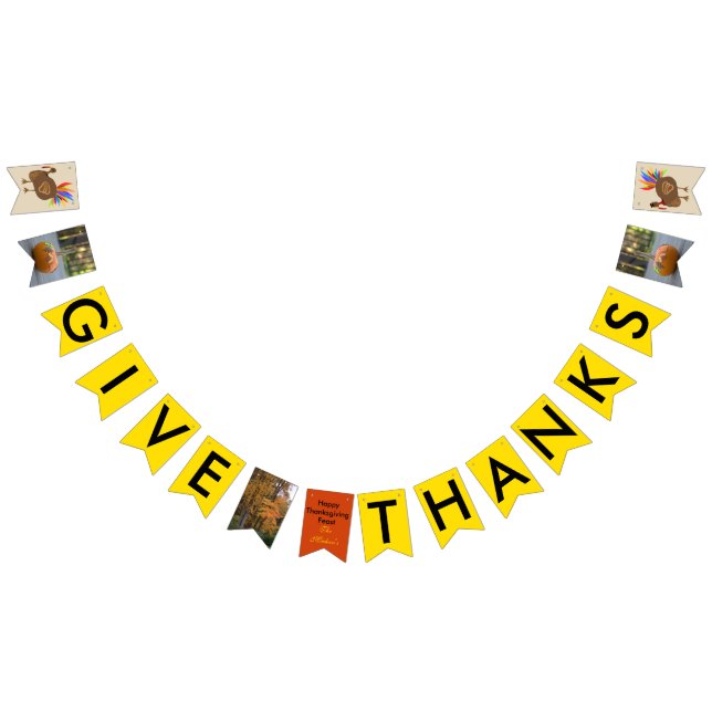 Thanksgiving Turkiet Pumpkin Bunting Banner Vimplar (Alla)
