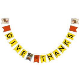 Thanksgiving Turkiet Pumpkin Bunting Banner Vimplar