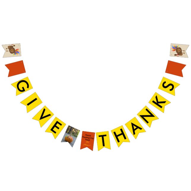 Thanksgiving Turkiet Pumpkin Bunting Banner Vimplar (Alla)