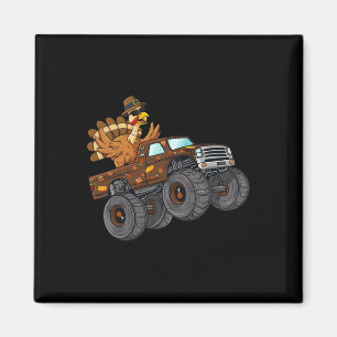Thanksgiving Turkiet Riding Monster Lastbil Boys K Magnet
