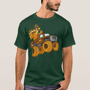 Thanksgiving Turkiet Riding Monster Lastbil Boys K T Shirt